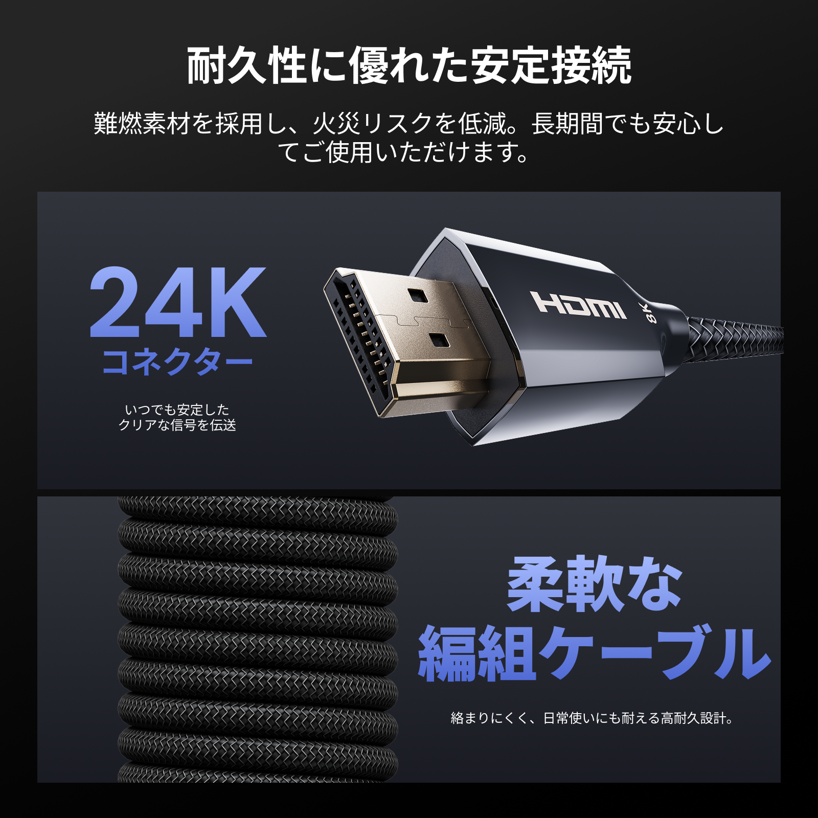 Valerion HDMI® 2.1 認証 超高速ケーブル（2 meters）